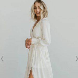 Baltic Born Satin Ivory Maxi Dress